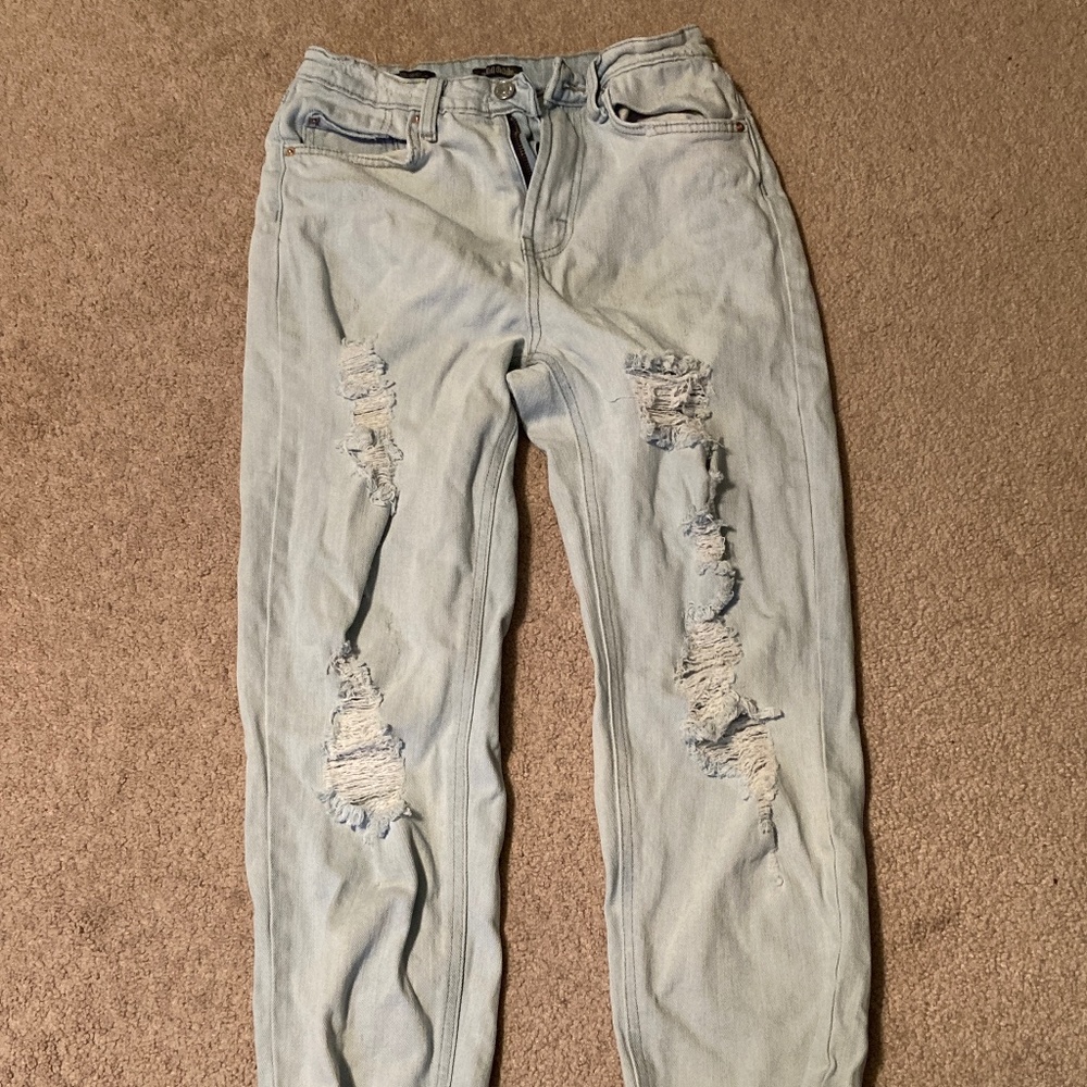 white/light blue jeans